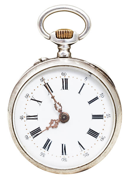 istock five minutes to eight o'clock on dial retro watch 526193543