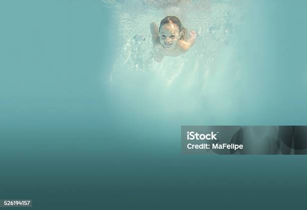 Smiling 3yearold Child Diving Underwater Stock Photo - Download Image Now - Niteroi, 2-3 Years, Baby - Human Age