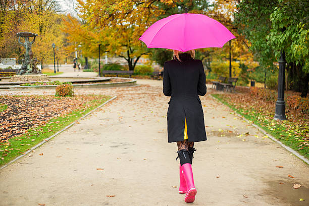 istock Woman walking in park in autumn 526194245