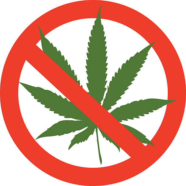 Marijuana leaf Marijuana leaf stop narcotics stock illustrations