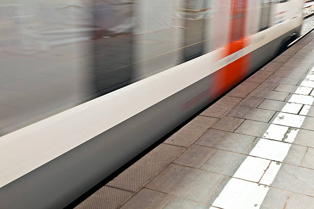 istock metro station with train in Motion 526195187