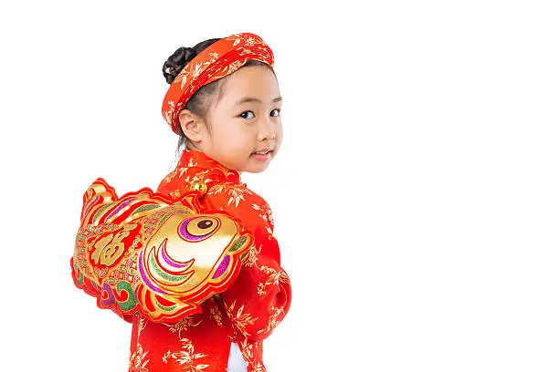 Photo of Girl with Tet decoration
