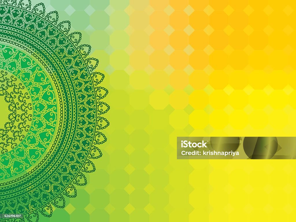 Henna mandala Design with copy space Ethnic & Colorful Henna Mandala design, very elaborate and easily editable Arabic Style stock vector