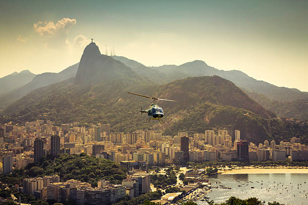 istock Helicopter flying above Rio de Janeiro Brazil 526196619