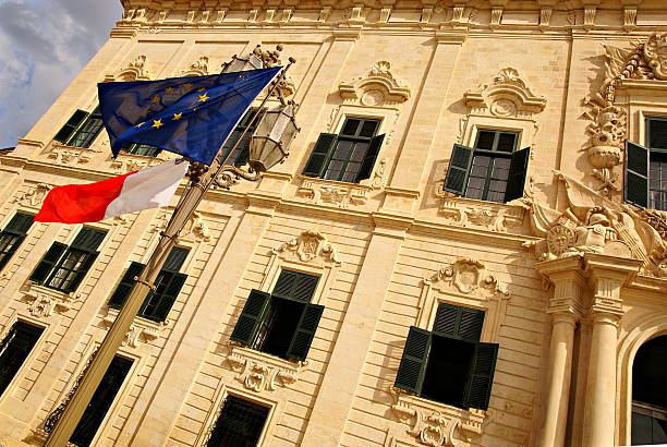 istock Flags waving on the Palace- Prime Minister in Valletta 526197617