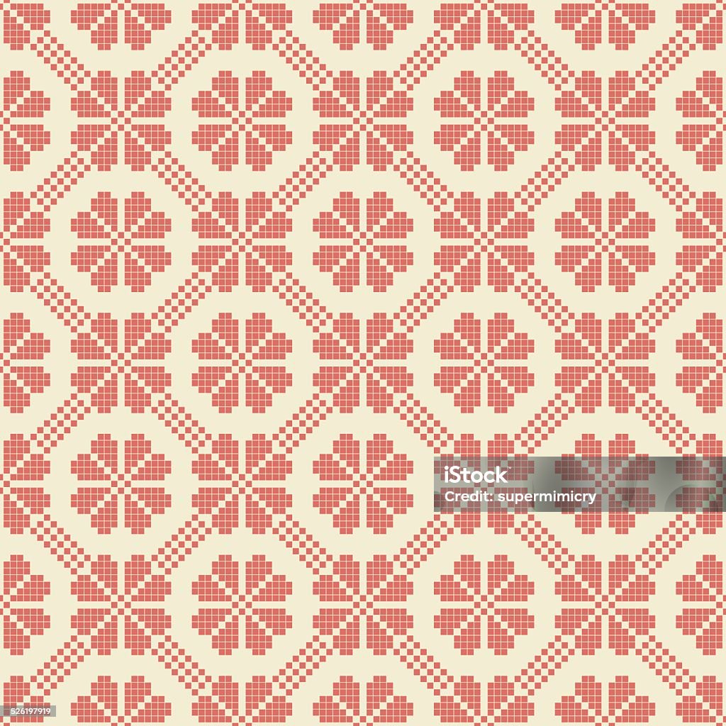 floral folk background pixelated seamless floral folk background Abstract stock vector