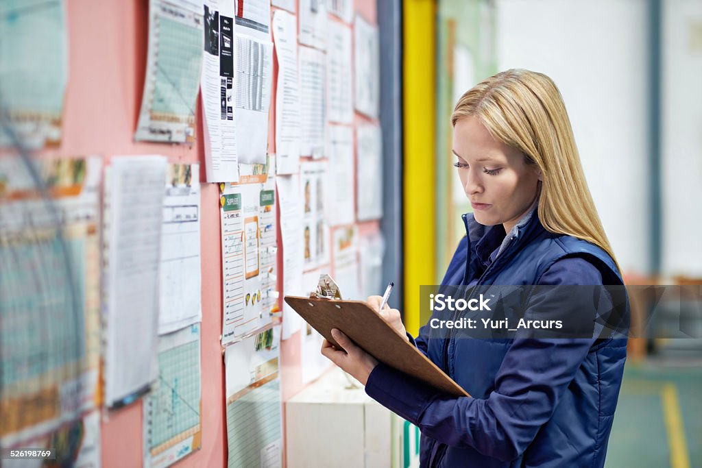 Überprüfung der Versandplan - Lizenzfrei Stechkarte Stock-Foto