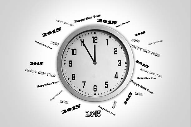 istock 2015 Happy New Year background with clock 526211769