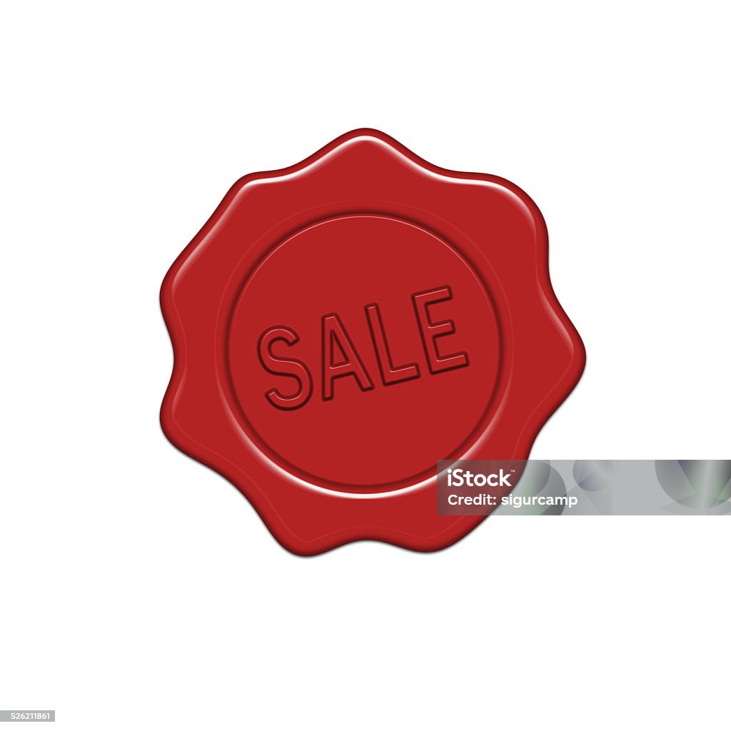 SALE wax seal. Wax seal with the inscription SALE Abstract stock illustration