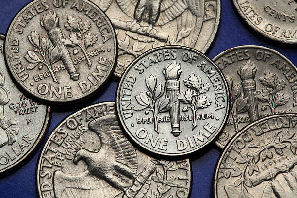 istock Coins of USA. US dime 526212383