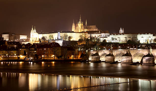 istock Vltava river, Charles Bridge and St. Vitus Cathedral. Prague 526223467