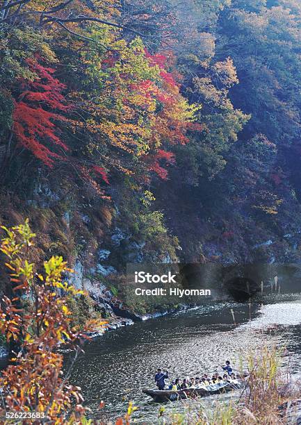Autumn Foliage Along The Riverside Stock Photo - Download Image Now - Nagatoro, Japan, Rafting