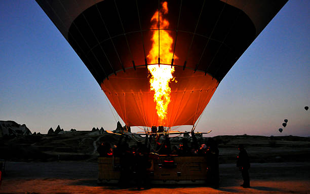 istock Hot Air Balloon And Flame 526225061