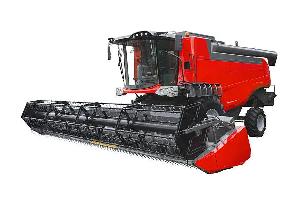 Agricultural harvester isolated on a white background