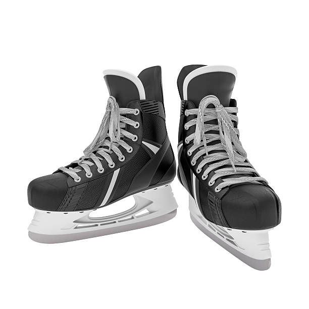ice skates 3d illustration of ice skates on white background hockey skates stock pictures, royalty-free photos & images
