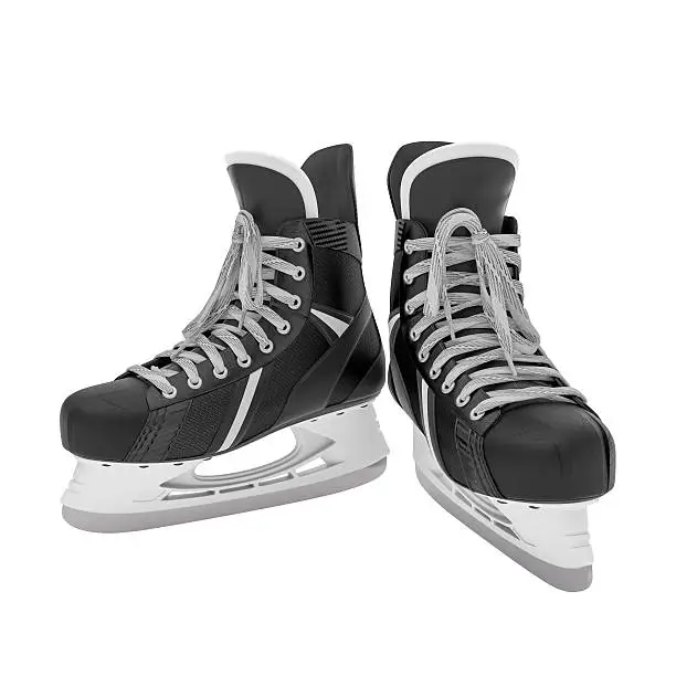 3d illustration of ice skates on white background