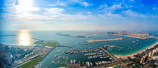 istock The palm Jumeirah in Dubai with skyline at sunset 526233337