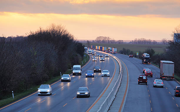 istock Highway with cars and Truck 526236609