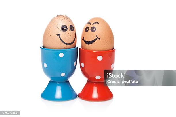 Happy Gekochtes Ei In Eierbecher Stockfoto und mehr Bilder von Braun - Braun, Dem menschlichen Gesicht ähnliches Smiley-Symbol, Ei