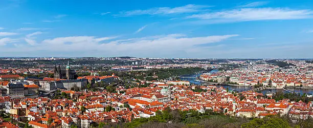 Panorama view of Prague from Prague Castle. Prague, Czech Republic