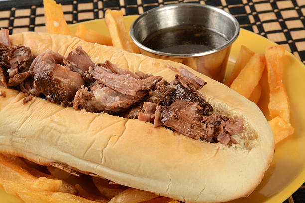 istock Roast beef au jus sandwich 526237897