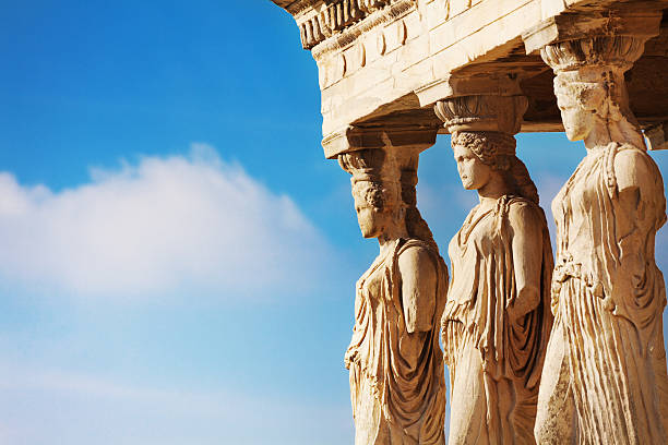istock Beautiful close up statues view of Erechtheion 526238733
