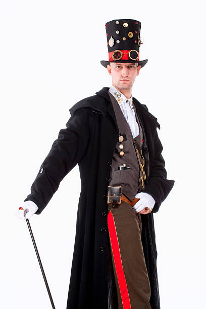 istock Magician with High Hat, Long Coat and Clock Parts Details 526239447