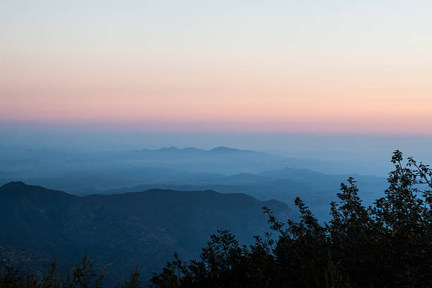 Mountain range at dusk stock photo