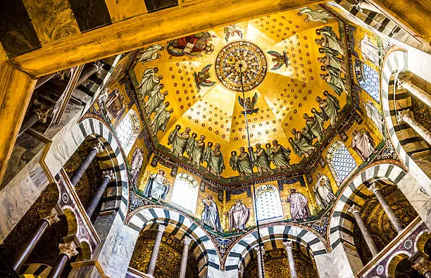 Photo of dome of the Aachen cathedral