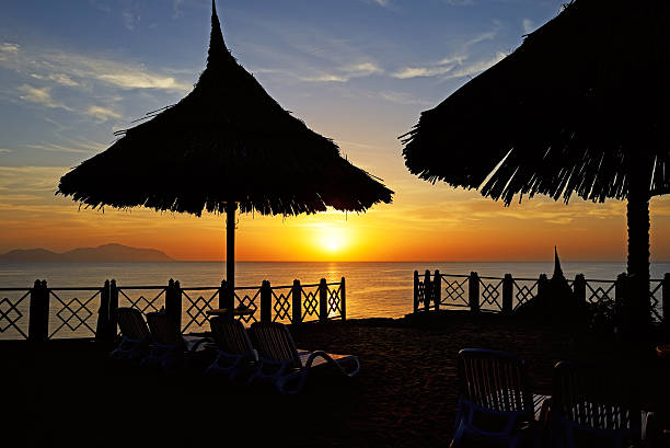 istock Beach at the luxury hotel during sunrise 526251547