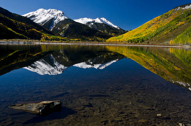 Fall Colors Crystal Lake Colorado stock photo