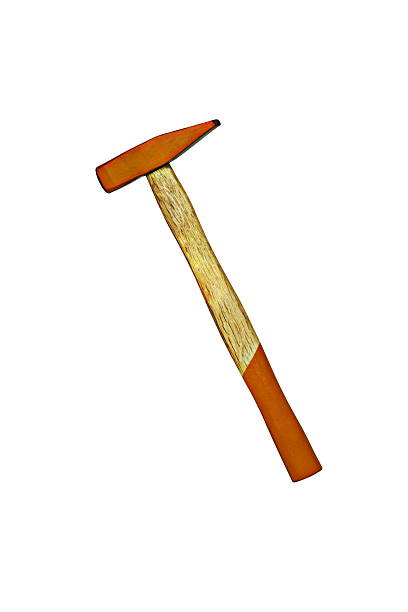 Hammer with wooden handle isolated on white background for patte