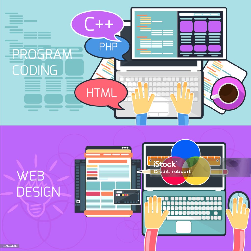 Program Coding And Web Design Stock Illustration - Download Image Now ...