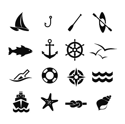 Marine icon set vector illustration
