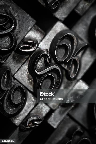 Antique Typography Metal Letters Macro Stock Photo - Download Image Now - Letter S, Metal, Alphabet