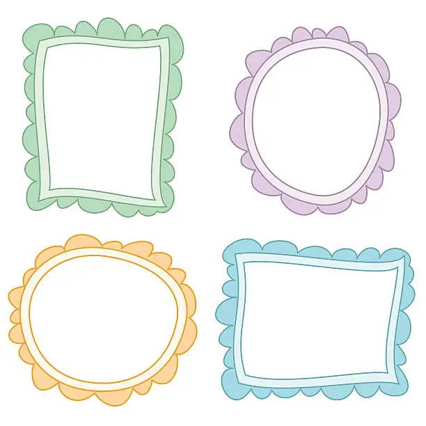 Vector illustration of Colorful frame drawings