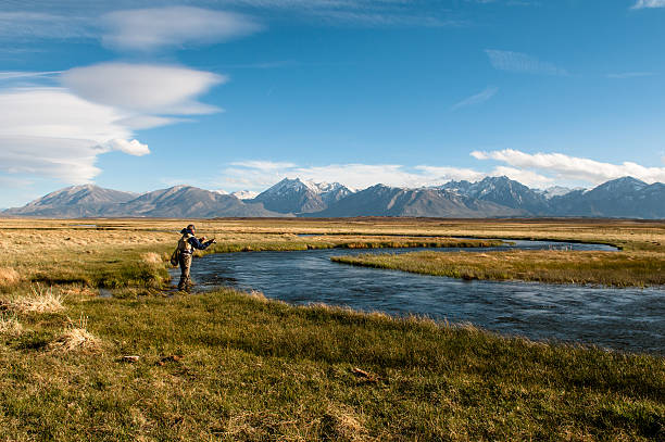Fly Fishing Owens River Fly Fishing Owens River owens river stock pictures, royalty-free photos & images