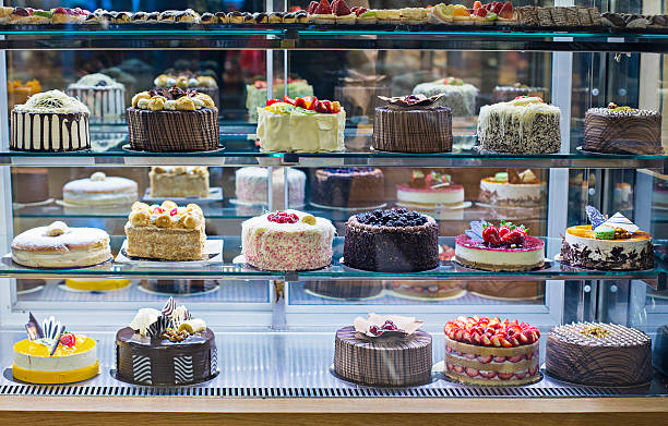 pastel de display - marzipan fruit celebration dessert fotografías e imágenes de stock