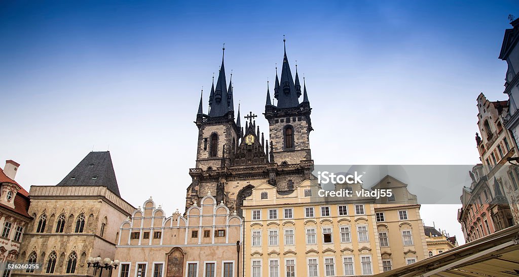The gothic Church of Mother of God --Prague, Czech Republic The gothic Church of Mother of God in front of Tyn in Old Town Square in Prague, Czech Republic Architecture Stock Photo