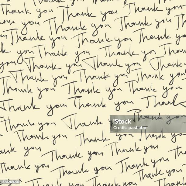 Handdrawn Thank You Seamless Pattern Vector Stock Illustration - Download Image Now - Thank You - Phrase, Backgrounds, Pattern