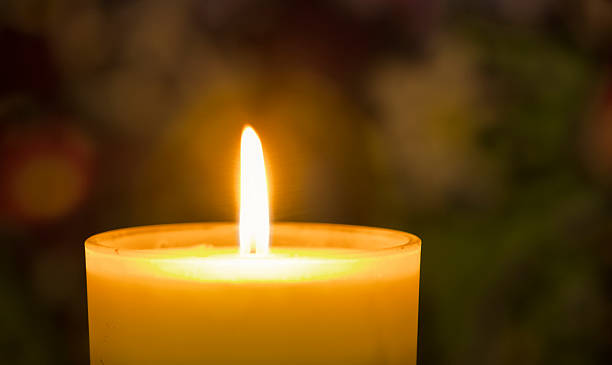 Close up of Burning Candle stock photo