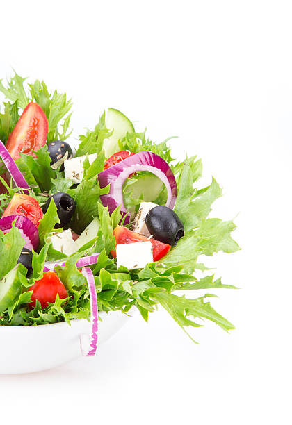 istock Fresh tasty salad over white 526269817