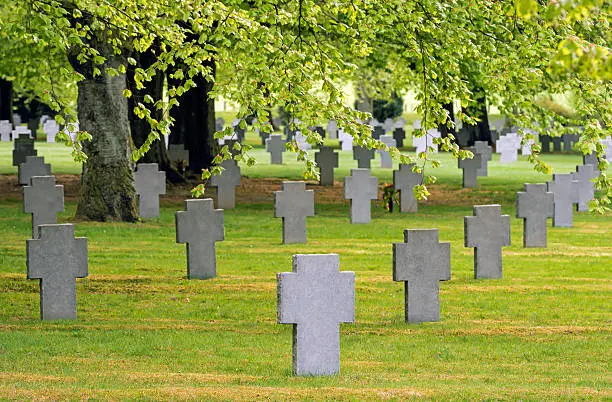 German military cemetery at Recogne-Bastogne, Belgium, where the battle of the bulge took place during winter 1944/45.