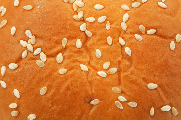 Background of sesame on bread stock photo