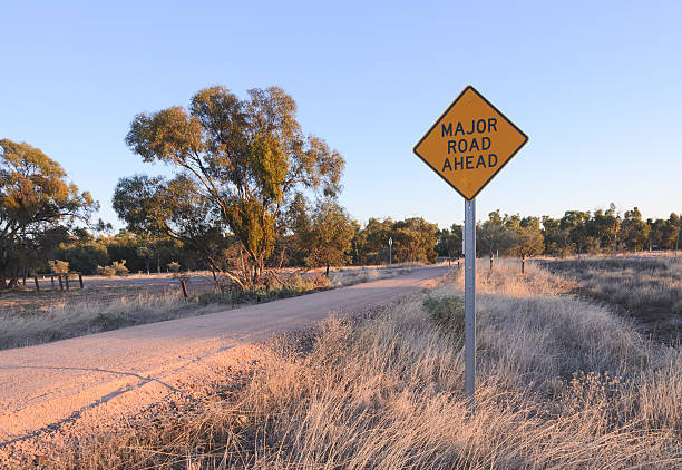 istock Major road ahead warning Australian sign Give Way concept 526273632
