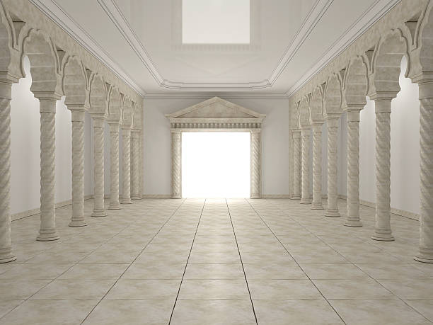 istock Classical portal in the hall with columns and arches 526274717