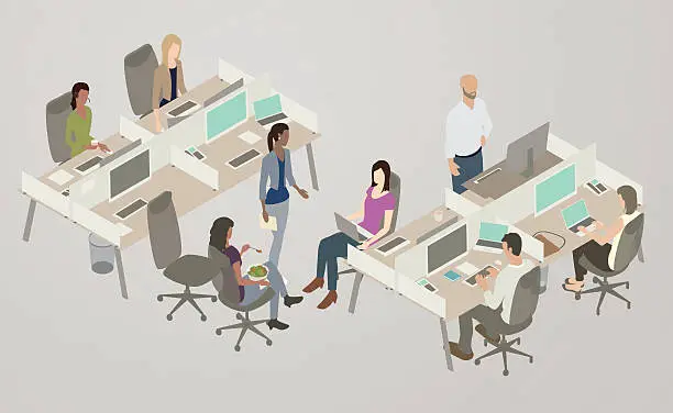 Vector illustration of Office Collaboration Illustration