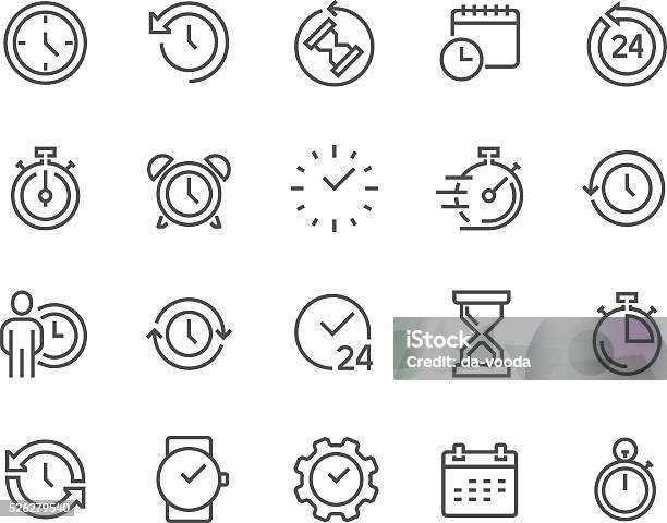 Line Time Icons Stock Illustration - Download Image Now - Icon Symbol, Time, 20-24 Years