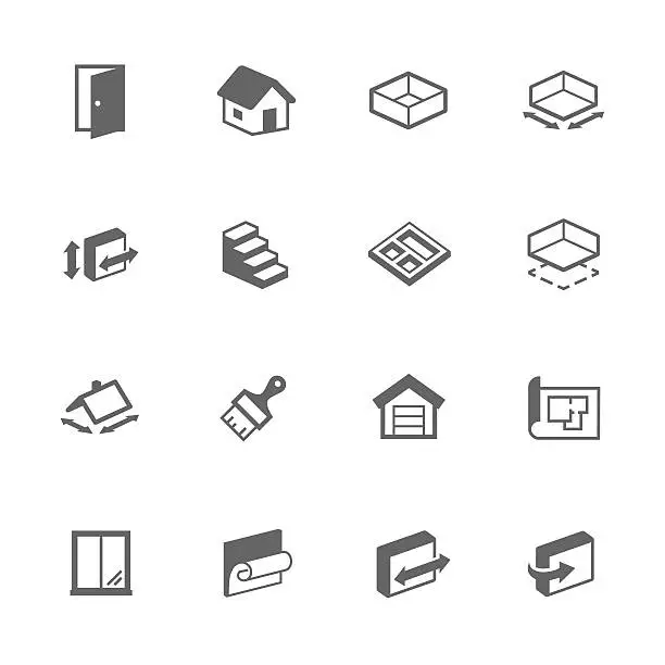 Vector illustration of Simple Building House Icons