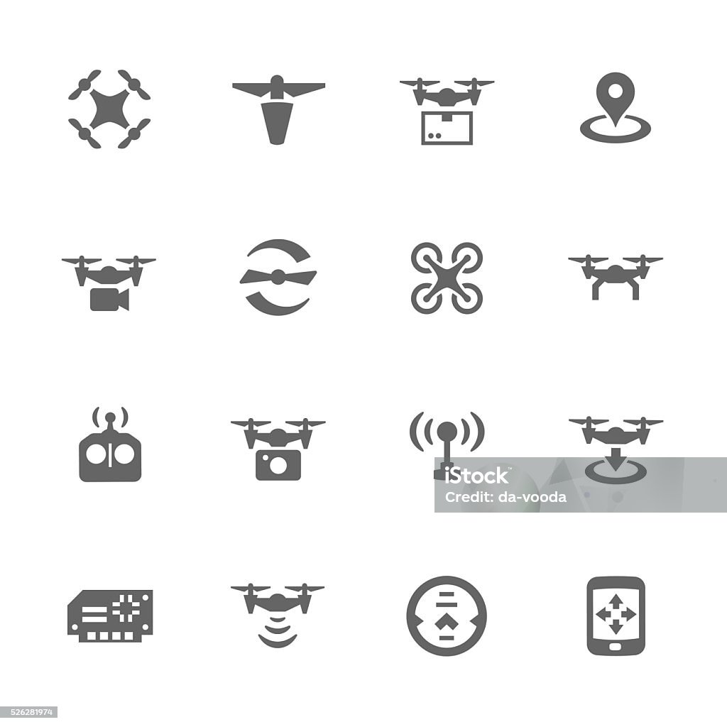 Soniquete iconos Simple - arte vectorial de Dron libre de derechos